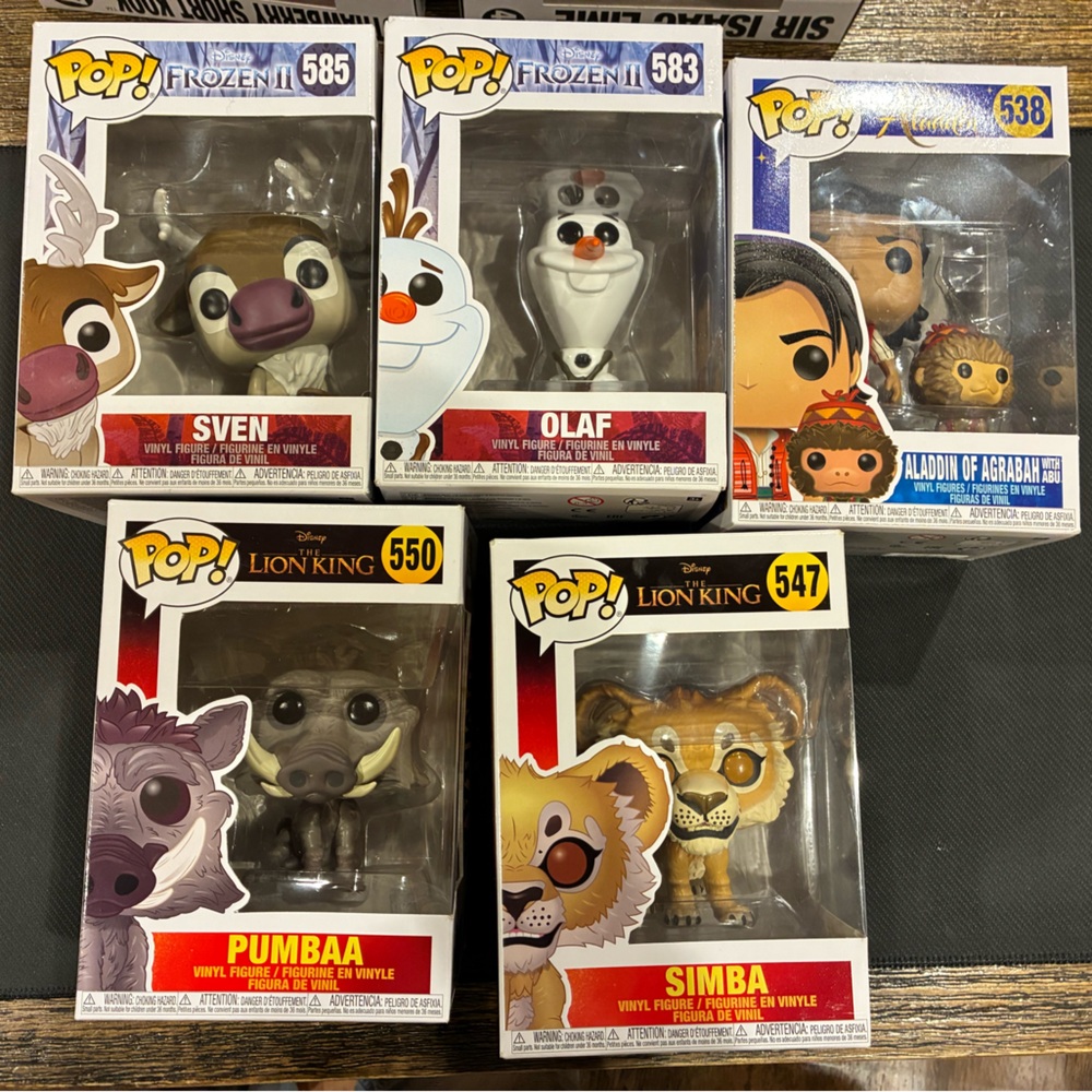 Disney Funko Pop! Vinyl Figures - Frozen, The Lion King, and Aladdin